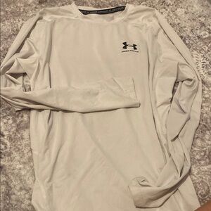 Under Armour White Long Sleeve Performance Tee